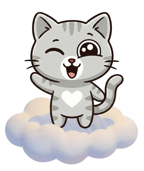 Enzo the cat waving hello on the app home screen